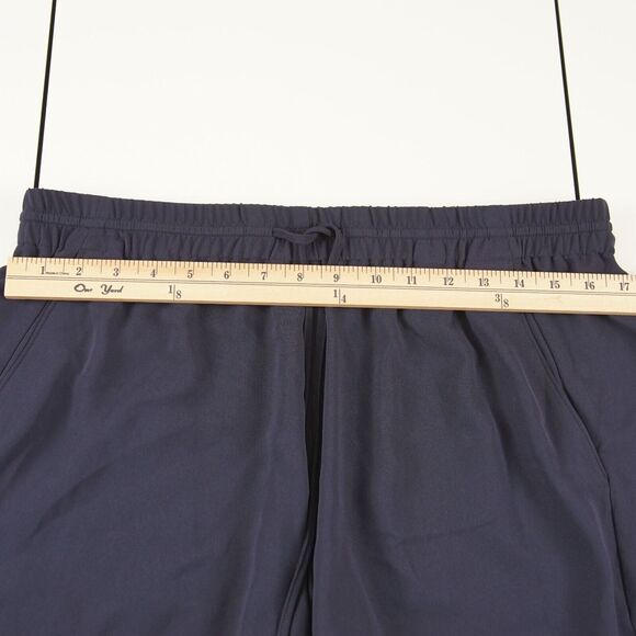 Theory Kinzie Navy Blue Drapey Crepe Lightweight Shorts Womens Sz L - Picture 5 of 12